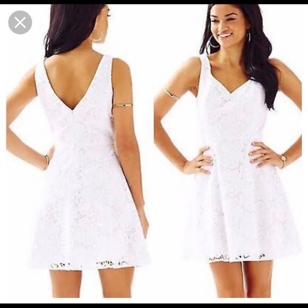 Lilly Pulitzer Marla White Lace V-Neck Dress